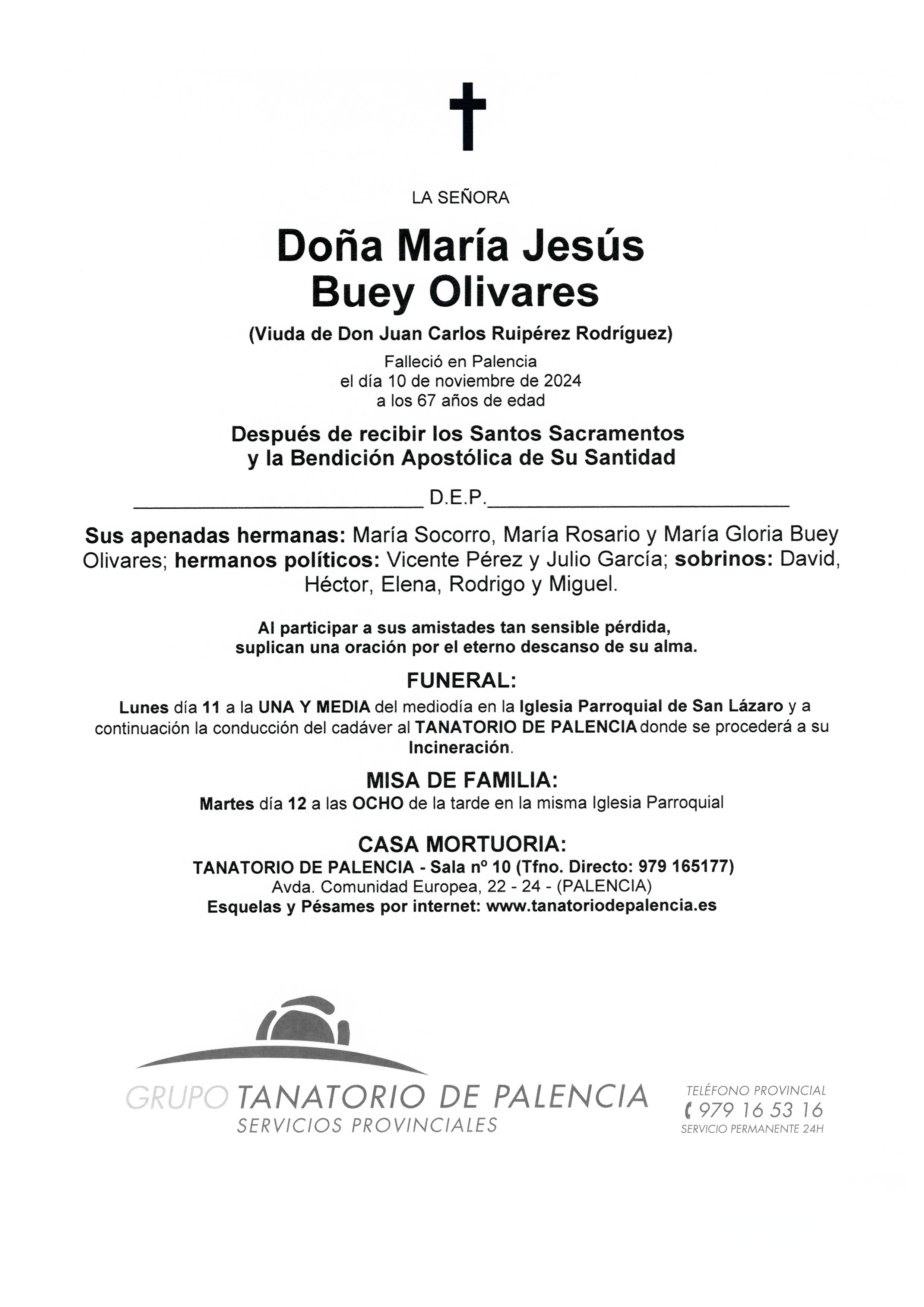 LA SEÑORA DOÑA MARÍA JESÚS BUEY OLIVARES